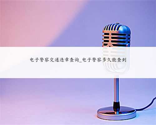 电子警察交通违章查询_电子警察多久能查到