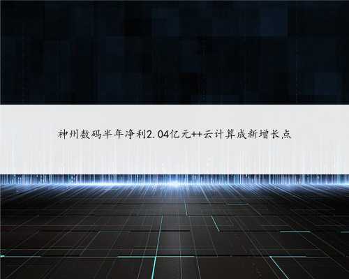 神州数码半年净利2.04亿元 云计算成新增长点