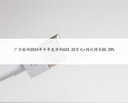 广尔数码2024年半年度净利633.33万元 同比增长50.29%