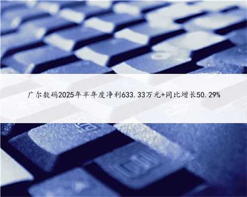 广尔数码2025年半年度净利633.33万元 同比增长50.29%