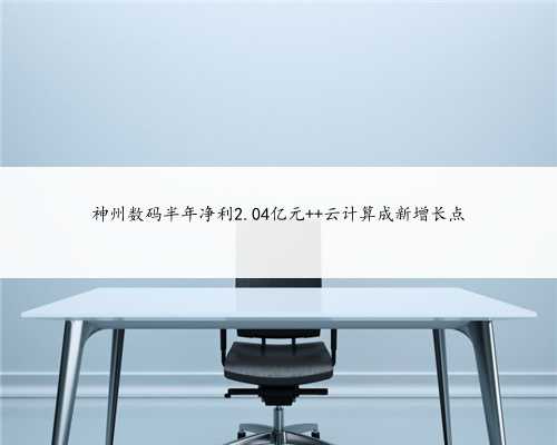 神州数码半年净利2.04亿元 云计算成新增长点