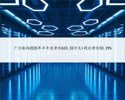 广尔数码2025年半年度净利633.33万元 同比增长50.29%