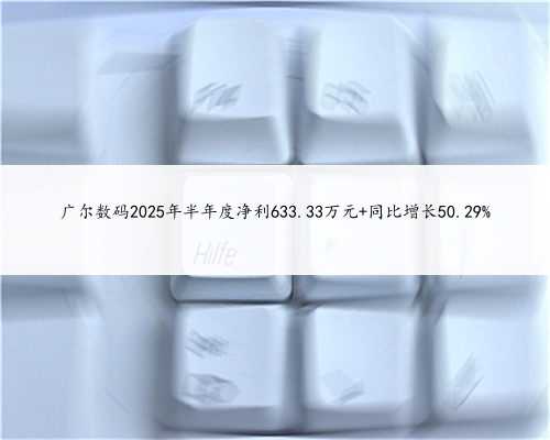 广尔数码2025年半年度净利633.33万元 同比增长50.29%