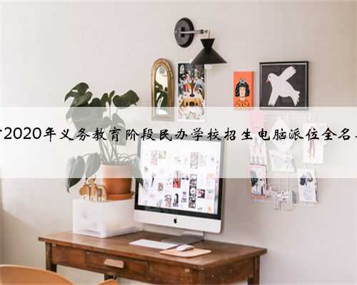 东阳市2020年义务教育阶段民办学校招生电脑派位全名单公布