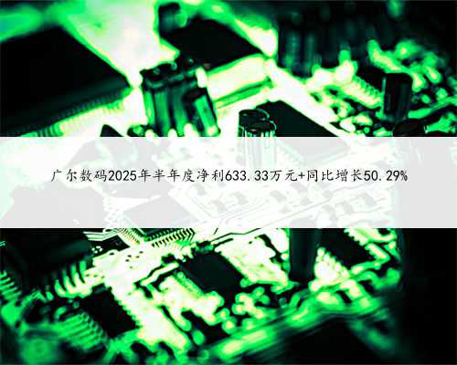 广尔数码2025年半年度净利633.33万元 同比增长50.29%