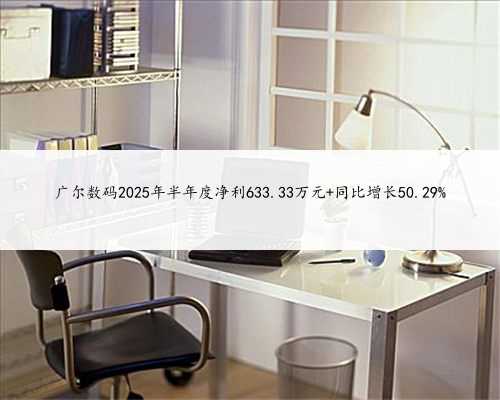 广尔数码2025年半年度净利633.33万元 同比增长50.29%