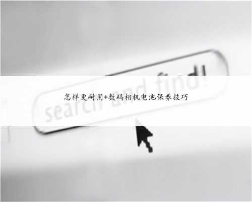 怎样更耐用 数码相机电池保养技巧